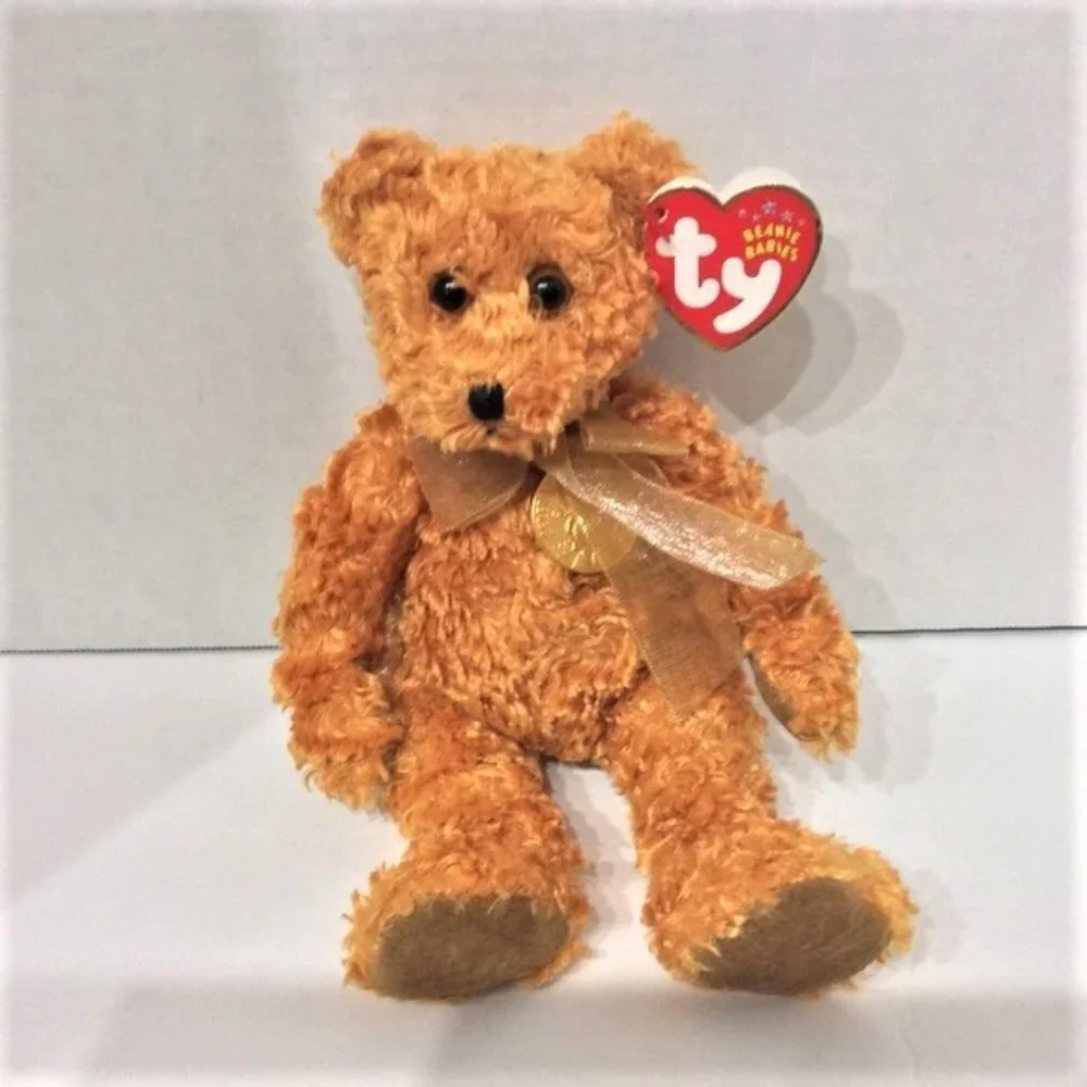 VINTAGE 2002 TEDDY 100TH ANN W/ MEDALLION TY BEANIE BABY 24 YEARS!